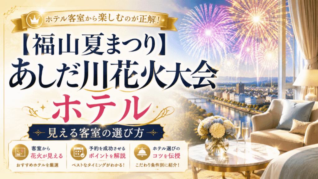 【福山夏まつり】あしだ川花火大会のホテルおすすめ6選！見える客室の選び方