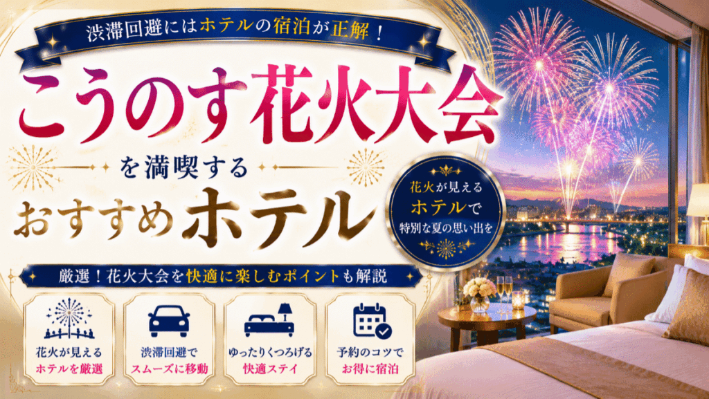 【鴻巣】こうのす花火大会を満喫するおすすめホテル6選！渋滞回避には宿泊が正解！