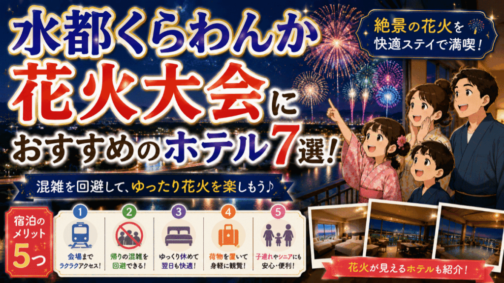 水都くらわんか花火大会におすすめのホテル7選！混雑を回避する宿泊メリット5つ