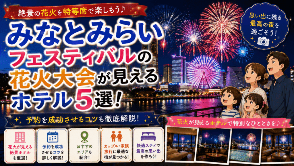 みなとみらいフェスティバルの花火大会が見えるホテル5選！予約を成功させるコツ