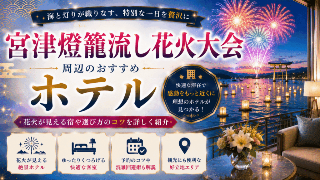 宮津燈籠流し花火大会周辺のホテル8選！花火が見える宿や選び方のコツを詳しく紹介
