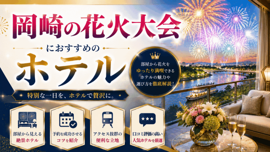 岡崎の花火大会におすすめのホテル7選！部屋から見える宿のメリットも紹介