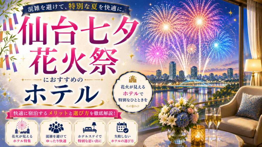 仙台七夕花火祭におすすめのホテル10選！混雑を避けて快適に宿泊するメリットと選び方