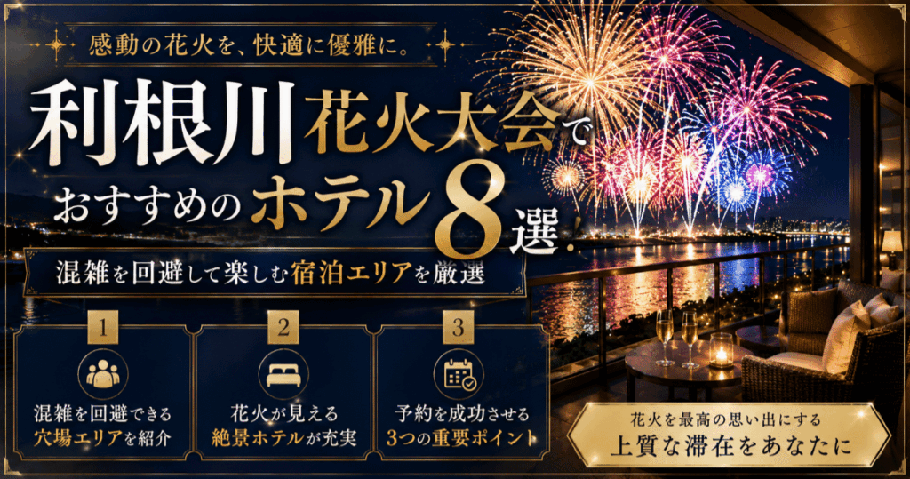 利根川花火大会でおすすめのホテル8選！混雑を回避して楽しむ宿泊エリアを厳選