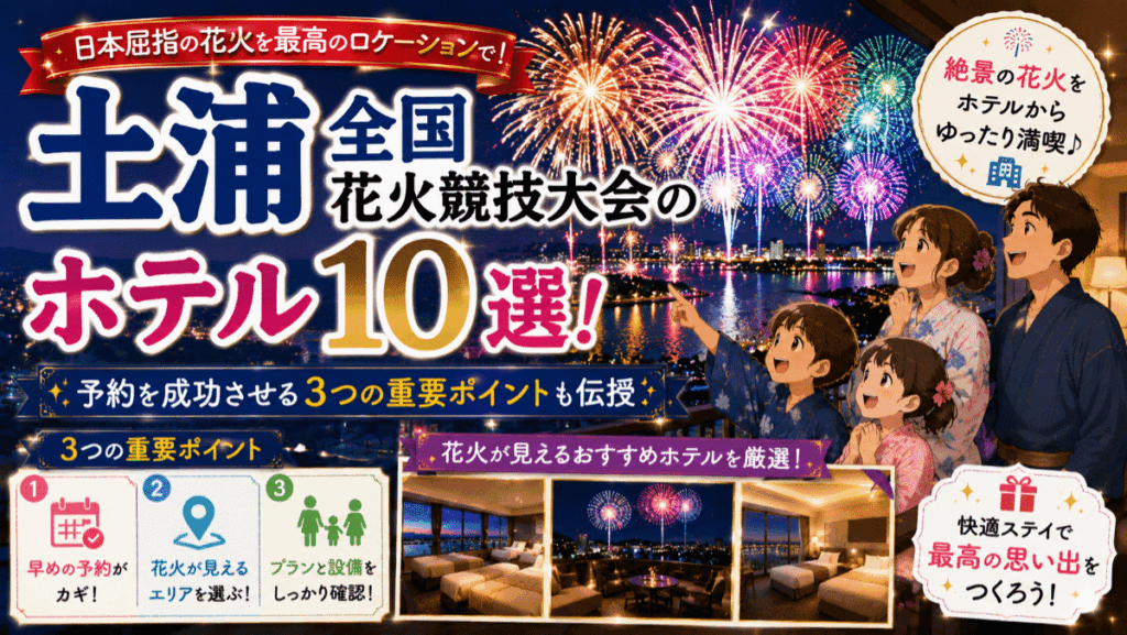 土浦全国花火競技大会のホテル10選！予約を成功させる3つの重要ポイントも伝授