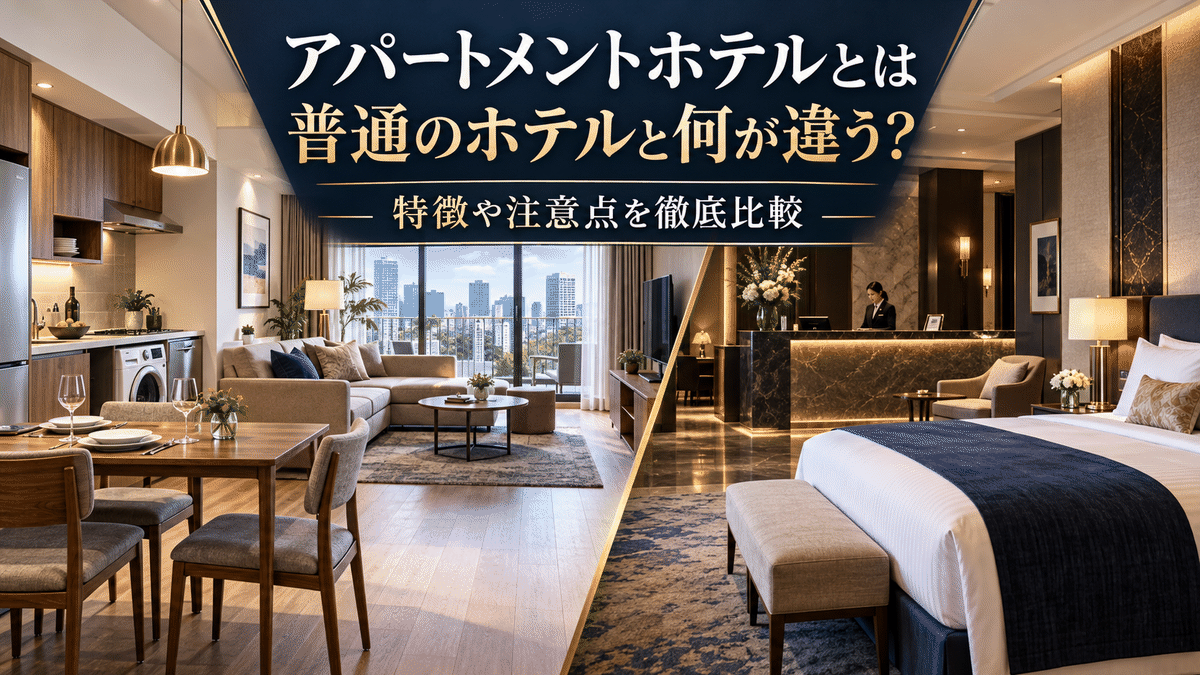 アパートメントホテルとは普通のホテルと何が違う?特徴や注意点を徹底比較